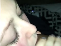 Sucking me while her bf blows up her phone