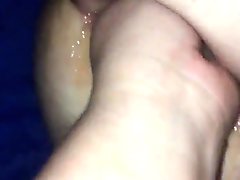 Wife fisting husband with pretty pink finger nails
